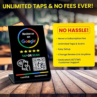 Support de Présentation Personnalisé Code QR Puce NFC Sans Contact Carte Cadeau Google Play Avis Google Tap