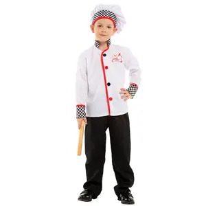 Available Chef Uniform Hat Suit Cook Costume For Kids Chef Costume For Kids Role Play Halloween