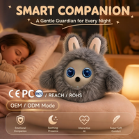 Robot compagnon interactif intelligent tendance, peluche rose avec yeux expressifs, cadeau d'anniversaire ou de vacances pour filles