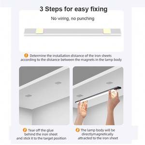 Lumière LED de placard moderne OEM 5V ultra-mince rechargeable par USB, à intensité variable, 3 températures de couleur, fixation magnétique, détecteur de mouvement, CRI élevé - Product Image 5