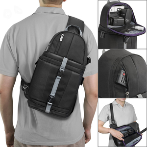 BSCI tùy chỉnh chuyên nghiệp DSLR máy ảnh không gương lật Sling Ba lô túi công suất lớn nhiếp ảnh Túi máy ảnh Ba lô - Product Image 5