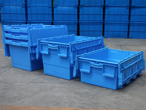 Heavy Duty cấp thực phẩm PP nhựa lưu trữ <span class=keywords><strong>container</strong></span> với bản lề nắp có thể tái chế Tote hộp thùng cho di chuyển giao thông vận tải - Product Image 4