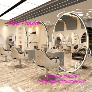 Attrezzatura per Salone 2024, Altri Arredi per Salone, Postazioni da Barbiere Bifacciali, Specchio per Acconciature con Luci - Product Image 4