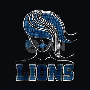 אריות כדורגל לוגו עיצוב שפתיים rhinestone עבור קישוט חולצת טריקו מותאמת אישית - Product Image 5