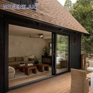 ROGENILAN Cadre en aluminium Portes coulissantes à double vitrage pour balcon Systèmes modernes de ventilation à battant fixe pour fenêtres et portes - Product Image 1