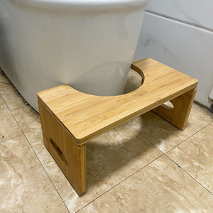 Wooden Toilet Footstool 40x20x18.5cm Solid Wood Minimalist Design <b>Bathroom</b> Step <b>Stool</b> - Product Image 1