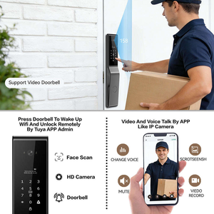 Glomarket Tuya Intelligente Face Recognition Biometric Digital Combination Finger Print Password Keyless Entry Smart Door <b>Lock</b> - Product Image 3