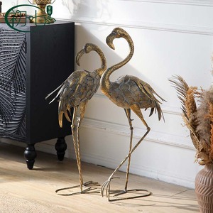 Décoration Flamant Rose en Fer Forgé pour Extérieur et Intérieur, Sculpture Animale Durable pour Jardin, Décoration de Sol, Accessoire de Mariage Style 1 A3480 - Product Image 1