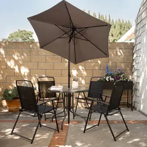 Outdoor Furniture 6 Piece Patio Garden Set with Dining Table