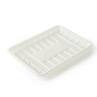 Plateau rectangulaire jetable écologique et robuste, biodégradable, compostable, en amidon de maïs, assiette à dîner, fête, blanc