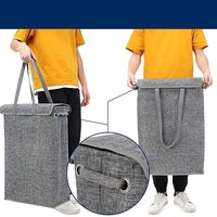 Panier à linge en coton et lin à espace étroit, pliable, pour vêtements sales, bac de rangement portable pour bureau, chambre à coucher