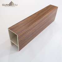 Latte en plastique en bois composite carré creux Wpc Pergola co-extrudée Wpc Tube en bois pour la conception artistique