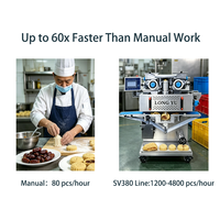 Machine de fabrication de gâteaux de lune entièrement automatique BNT-380, équipement commercial de production de maamoul et de gâteaux de lune fourrés