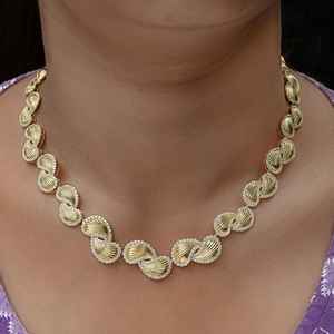 Moissanite 925 <b>Silver</b> <b>Choker</b> Necklace Gold Tone Pave Style Elegant Wedding Engagement Jewelry Gift for Her Fashion Design - Product Image 2