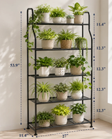 Étagère à plantes en métal, support à fleurs multi-niveaux, présentoir pour plantes d'intérieur et d'extérieur, étagère à plantes en fer pour balcon, patio, maison