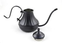 Design moderne Verser sur le café expresso Pot d'égouttement Noir col de cygne Thé Bouilloire à café en acier inoxydable Bouilloire à café arabe