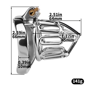 Jaula para Pene de Acero Inoxidable FRRK 304, Dispositivo de Castidad Masculina, Candado Metálico para Pene, Jaula para Pene BDSM, Jaula de Castidad para Hombres - Product Image 5