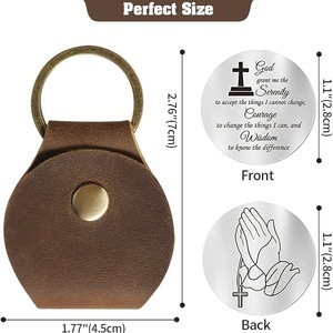 Pocket Hug Token Gifts Keychain Long Distance Relationship Keepsake Stainless Steel Double Sided Inspirational Gift - Product Image 3