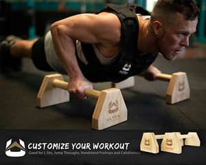 Ensemble de Parallettes en Bois Ultra Fitness-Barre de Push Up en Bois de 17 Pouces pour L Sits, Sauter à Travers, Handstand Push ups et Calisthenics - Product Image 6