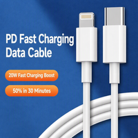 Nouvel adaptateur USB-C PD rapide 20W pour chargeur iPhone, câble de données USB-C vers Lightning, chargeurs pour iPhone 14 13 12