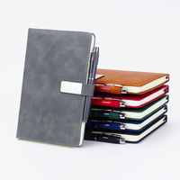 Ensemble de cahiers A5 en polyuréthane élégants de luxe avec couverture en cuir magnétique durable ensemble de cahiers de bureau recharge de stylo ensemble de cahiers cadeau durable