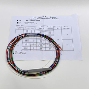 Divisor PLC de Fibra Óptica Monomodo 1x8 de 1M de Longitud con Cubierta LSZH de 0.9mm OD, Fabricado en China para Redes FTTH - Product Image 1
