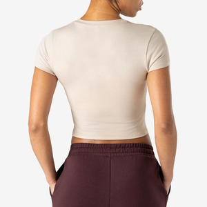 100% Cotton Lightweight Eco Friendly Womens <b>Crop</b> Top Breathable Casual Wear Trendy Style Women <b>Crop</b> Top <b>T</b> <b>Shirts</b> for Summer - Product Image 3