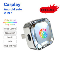 K15 Adaptor Mobil Portabel Berkabel/Nirkabel CarPlay Android Auto 2-in-1 GPS Konektivitas Bluetooth/WiFi/USB Garansi 1 Tahun OEM