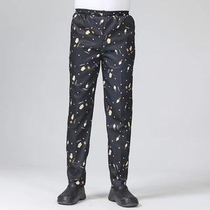 Pantalones de trabajo de chef rectos, pantalones de uniforme de restaurante de cocina estampados para chef - Product Image 6