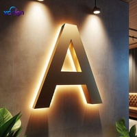Enseigne LED 3D rétroéclairée en acier inoxydable sur mesure de qualité supérieure, compatible HomeKit, transformateur CA, télécommande, pour bâtiments et commerces