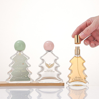 Flacon de parfum en verre vide personnalisable de 30 ml, 50 ml, 100 ml, rechargeable, en forme de sapin de Noël, flacon de luxe, boîte cadeau de marque