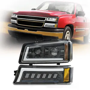 MorSun Para 2003-2006 Chevy Silverado DOT SAE LED Farol DRL Para Avalanche 1500 2500 led turn signal light