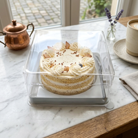 Boîte d'emballage en plastique transparente carrée personnalisée pour tiramisu, pâtisserie, pain et hamburger - Vente en gros