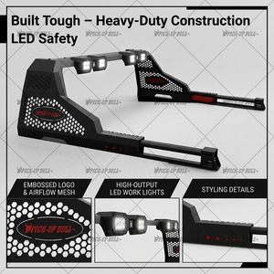 <span class=keywords><strong>Barre</strong></span> de protection robuste en acier avec feu stop <span class=keywords><strong>LED</strong></span> pour benne de pick-up, compatible <span class=keywords><strong>Hilux</strong></span> Revo Dmax Navara Ranger, universelle - Product Image 3