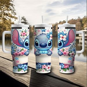 Bán buôn 3D in ấn Anime đôi tường thép không gỉ 40oz cách điện xử lý Tumblers có nắp đậy và rơm - Product Image 2