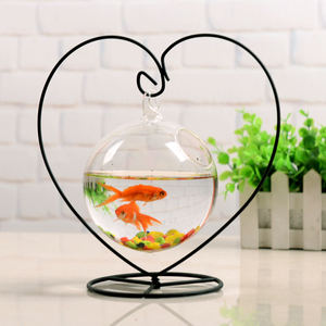 Giá đỡ đèn lồng bằng sắt kim loại hình trái tim cho chậu trồng cây thủy tinh, giá đỡ chai cảnh quan vi mô - Product Image 3