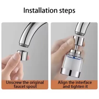 Robinet mural rotatif finition chromée pour cuisine et salle de bain, adaptateur de filtre à eau, débit réglable, élimine les impuretés