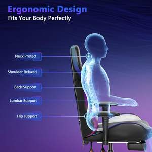 AJUNION Chaise de jeu RVB avec haut-parleurs <span class=keywords><strong>Bluetooth</strong></span> Style Racing Chaise d'ordinateur de 350lb Chaise de jeu à lumière LED pour adultes - Product Image 6