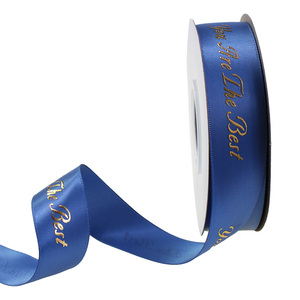 Tùy chỉnh vàng kim loại lá logo in satin Ribbon - Product Image 2