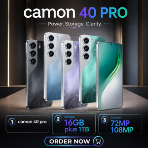 Appareil Android de photographie IA avec grand stockage TECHNO CAMON 40 PRO 5G : Performances fluides et rapides, livraison mondiale - Product Image 4