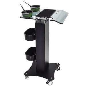 Chariot de rangement pour outils de coiffure et de coloration, avec panneau acrylique, seau de rangement et bol de lissage - Product Image 1