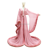 Peignoir Sexy Transparent en Plumes Longue Robe de Nuit en Fourrure Shinein pour Femme