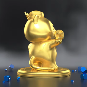 <span class=keywords><strong>Statuette</strong></span> personnalisée Chat porte-bonheur, trophée en métal moulé sur mesure, thème animal - Product Image 4