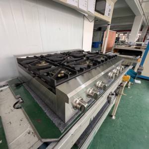 36 pouces. Table de cuisson à gaz à convection 6 brûleurs avec réallumage automatique, 6 boutons en alliage de zinc, grilles en fonte d'acier inoxydable - Product Image 6