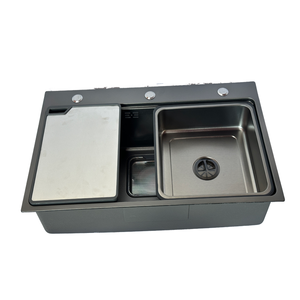 Évier de cuisine intégré haut de gamme Leimanxi, fabrication sur mesure, 3+0,75 mm SUS304, 4 trous, sous plan, fait main, modèle à motif volcanique - Product Image 3