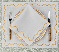 Serviettes de table en coton et lin personnalisées, avec bordure dorée brodée, style classique pour mariage, restaurant, dîner, logo inclus