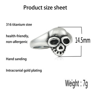 <b>Skull</b> <b>Ring</b> Men's Stainless Steel Silver Punk Style Retro Fashion Jewelry Gift 280723 - Product Image 4