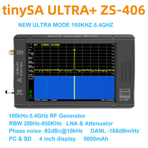 Analyseur portable TinySA Ultra avec écran tactile de 4 pouces, sortie RF spectrale sinusoïdale et carrée 100 kHz-5,4 GHz - Product Image 1