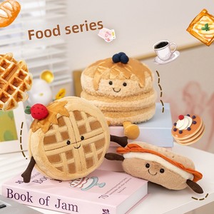 Jelly Breakfast Dessert Hot Dog Cinnamon Roll Lemon Egg Tart Doll Creative Children Plush Toy Polyester 11-30cm Wholesale - Product Image 2