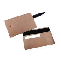 Fabrication de cartes d'affaires personnalisées en métal Nfc carte de crédit en métal rose rold vierge carte de débit Emv carte à puce